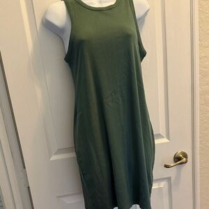A New Day Sleeveless Olive Green Tank Dress